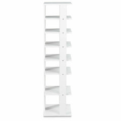 7-Tiers Vertical Wooden Space Saving Shoe Rack for Front Door