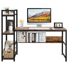 59-Inch Computer Desk Home Office Workstation with 4-Tier Storage Shelves