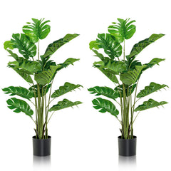 2 Pieces 5 Feet Artificial Monstera Tree Set