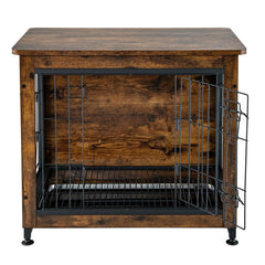 Wooden Dog Crate Furniture with Tray and Double Door
