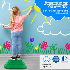 11 Pieces Kids Stepping Stones Stackable Balance Blocks Indoor Outdoor