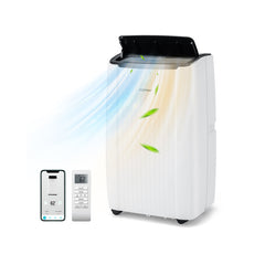 12000/14000 BTU Portable Air Conditioner 4-in-1 Smart WiFi Enabled Home AC Unit with Heat