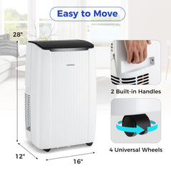 12000/14000 BTU Portable Air Conditioner 4-in-1 Smart WiFi Enabled Home AC Unit with Heat