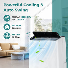 12000/14000 BTU Portable Air Conditioner with Heat and Smart WiFi