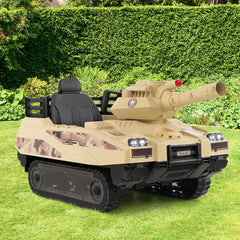 12V Electric Kids Ride On Tank with Rotatable Turret and 8 Missiles for Kids Aged 37-95 Months Old