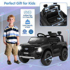 12V Electric Kids Ride on Car Licensed Ford Ranger with Remote Control and Music