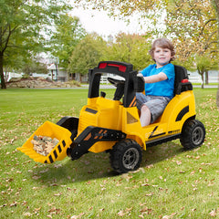 12V Kids Ride On Construction Tractor with Electric Adjustable Bucket
