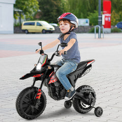Aprilia Licensed Kids Ride On Motorcycle with 2 Training Wheels and Lights