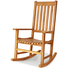 Indoor Outdoor Wooden High Back Rocking Chair