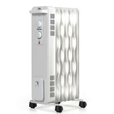 1500 W Oil-Filled Heater Portable Radiator Space Heater with Adjustable Thermostat
