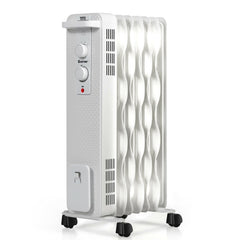 1500 W Oil-Filled Heater Portable Radiator Space Heater with Adjustable Thermostat