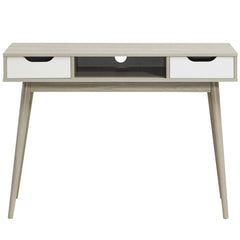 Stylish Computer Desk Workstation with 2 Drawers and Solid Wood Legs
