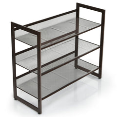 2/3/4 Tiers Flat and Slant Metal Shoe Rack for Entryway Hallway