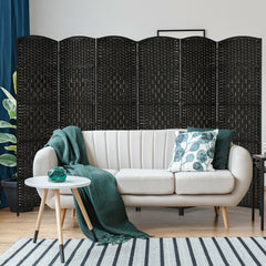 6 Feet 6-Panel Weave Folding Fiber Room Divider Screen