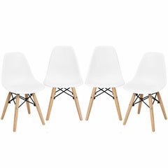 4 Pieces Medieval Style Children Chair Set with Wood Legs