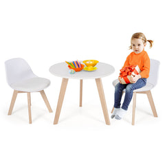 Modern Kids Activity Play Table and 2 Chairs Set with Beech Leg Cushion