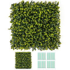 12 Pieces 20 Inch x 20 Inch Artificial Hedge Eucalyptus Panels