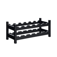 Bamboo 12 Bottles Wine Rack 2-Tier Wine Storage Shelf
