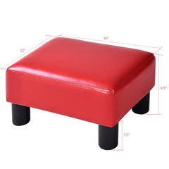 Small PU Leather Rectangular Seat Ottoman Footstool