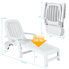 Adjustable Patio Sun Lounger with Weather Resistant Wheels
