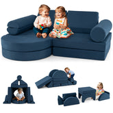 13 Pieces Convertible Modular Kids Play Couch for Nursery Playroom Bedroom