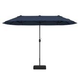 13 Feet Double-Sided Patio Twin Table Umbrella with Crank Handle