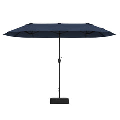 13 Feet Double-Sided Patio Twin Table Umbrella with Crank Handle