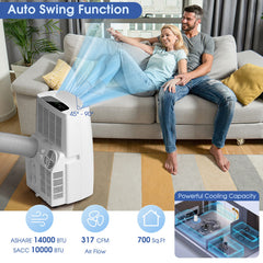 14000 BTU(Ashrae) Portable Air Conditioner with Remote Control