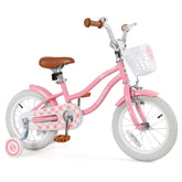 14/16/18 Inch Kids Bike with Training Wheels and Basket for Boys Girls 3-8 Years Old