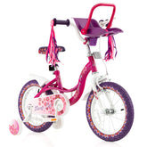 14/16 Inch Kids Bike with Doll Seat and Removable Training Wheels for 3-7 Years Old