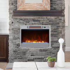 23 Inch 1500W Recessed Electric Fireplace Insert with Remote Control