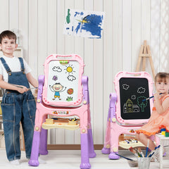 Height Adjustable Kids Art Easel Magnetic Double-Sided Board