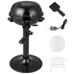 1600W Portable Electric BBQ Grill with Removable Non-Stick Warming Rack