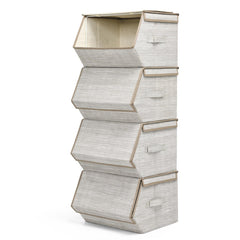 Set of 4 Stackable Storage Bins Cubes with Lid