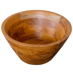16 Inch Teak Wood Washbasin with Drainage Hole and Smooth Finish
