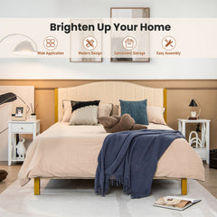 2-Tier 16 x 14 Inch Multifunctional Nightstand with Storage Drawer