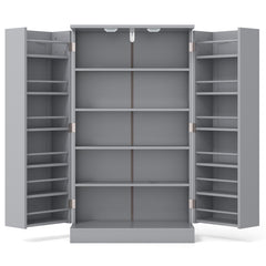 17-Tier Kitchen Pantry Cabinet with 2 Doors and 6 Adjustable Shelves
