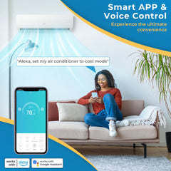 18000 BTU 2 Zone 20 SEER2 Mini Split AC with Heat Pump