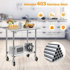 Stainless Steel Commercial Kitchen Prep and Work Table