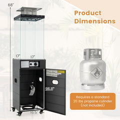 40000 BTU Patio Heater Outdoor Propane Gas Heater with Cover and Wheels