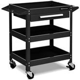 3-Tray Tool Cart with Drawer and 4 Universal Wheels