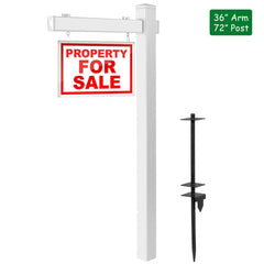 6 Feet Vinyl UPVC Real Estate Realtor Yard Sign Post