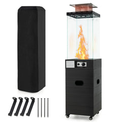 40000 BTU Patio Heater Outdoor Propane Gas Heater with Cover and Wheels