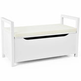 34.5 x 15.5 x 19.5 Inch Shoe Storage Bench with Cushion Seat
