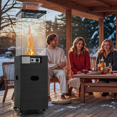 40000 BTU Patio Heater Outdoor Propane Gas Heater with Cover and Wheels