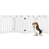 24 Inch Folding Wooden Freestanding Pet Gate Dog Gate with 360° Hinge