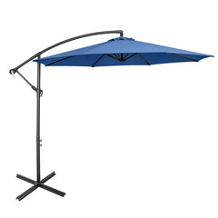 10 Feet Offset Umbrella with 8 Ribs Cantilever and Cross Base