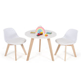 Modern Kids Activity Play Table and 2 Chairs Set with Beech Leg Cushion