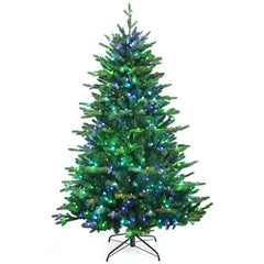 Pre-lit Artificial Hinged Christmas Tree with APP Controlled LED Lights