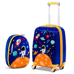 2 Pieces 12 Inch 18 Inch Kids Luggage Set with Backpack and Suitcase for Travel